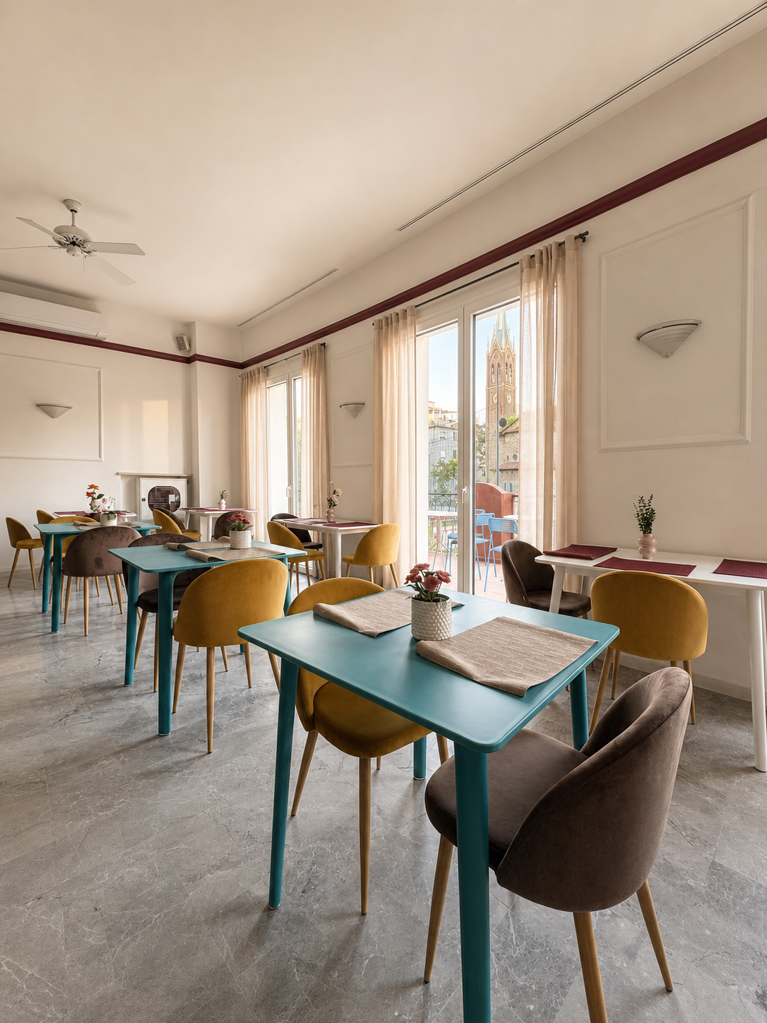 Sala colazione dell’Hotel La Dolce Vita Rimini